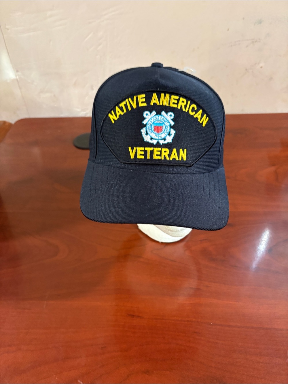 Native American Veteran U.S. Coast Guard Emblem Embroidered Hat